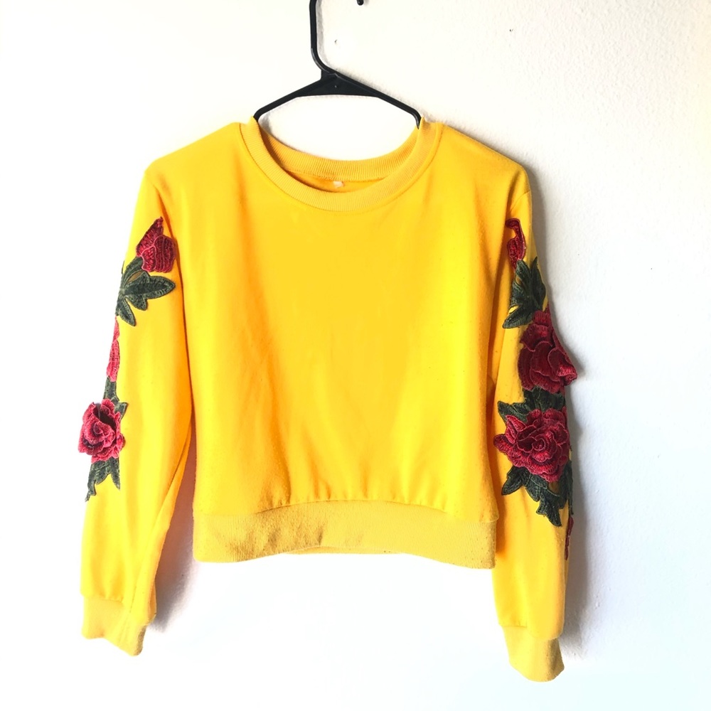 ❗️❗️Must go❗️❗️ Plus rose embroidery sweatshirt 🌹